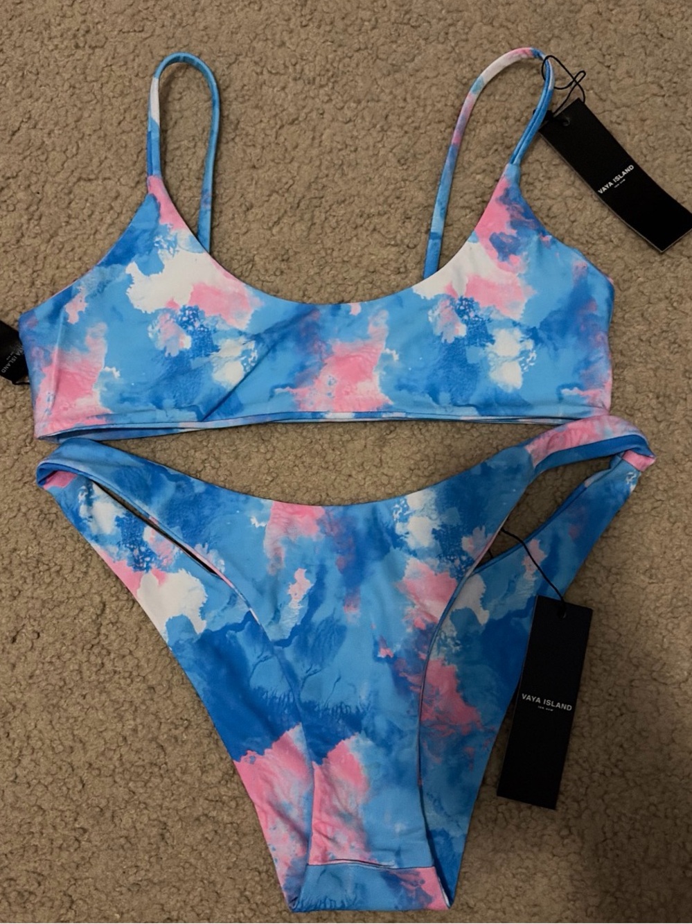 Vaya Island Tie-Dye Blue & Pink Bikini Set